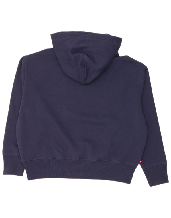 Tommy Hilfiger Damen-Pullover mit grafischem Kapuzenpullover, Gr. 14, mittleres Marineblau
