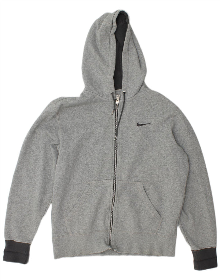Nike Herren-Kapuzenpullover mit Reißverschluss, mittelgrau gefleckte Baumwolle