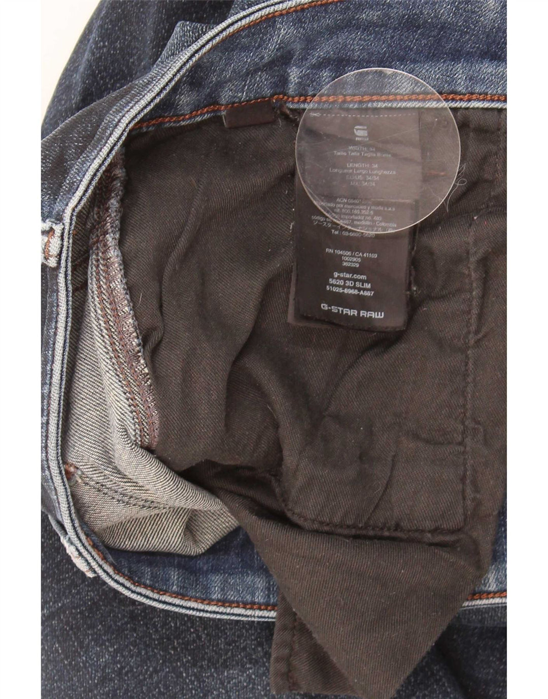 G-Star Herren Slim Jeans W34 L34 Marineblaue Baumwolle