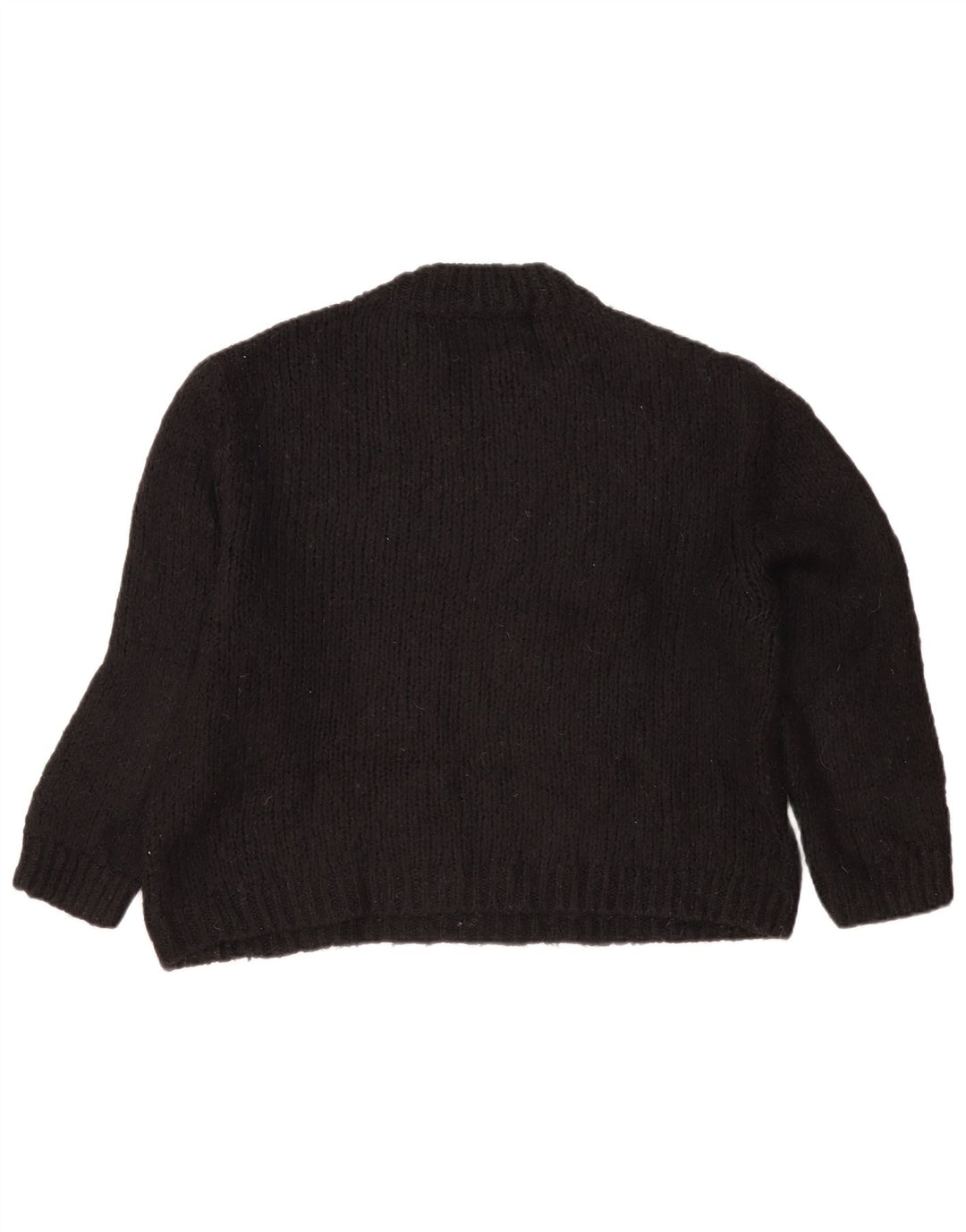 Zara Damen-Pullover, übergroß, Rundhalsausschnitt, Gr. 10, Größe S, Schwarz, Acryl