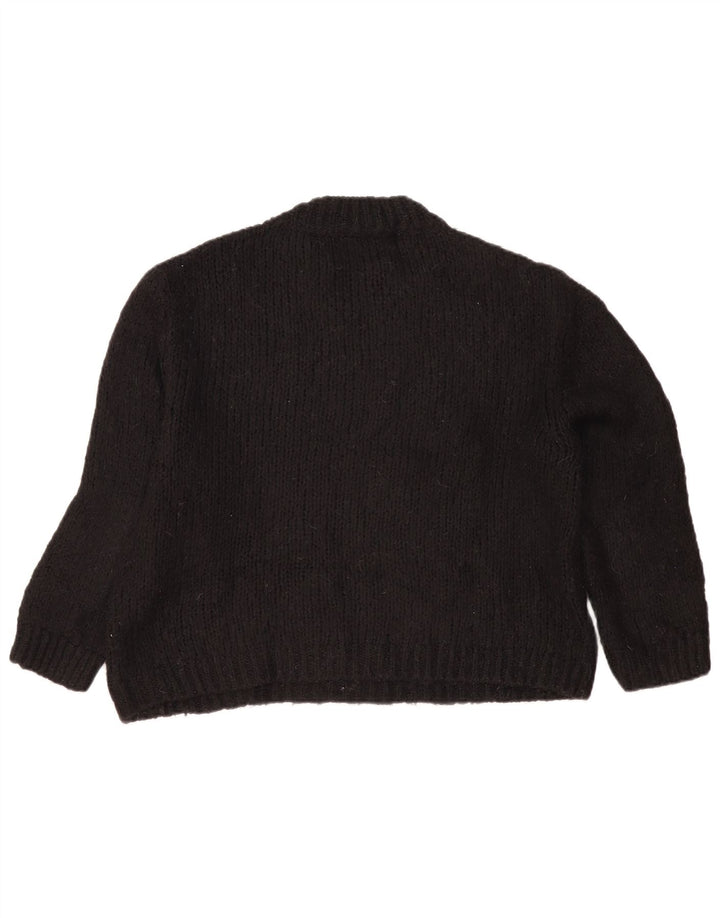 Zara Damen-Pullover, übergroß, Rundhalsausschnitt, Gr. 10, Größe S, Schwarz, Acryl