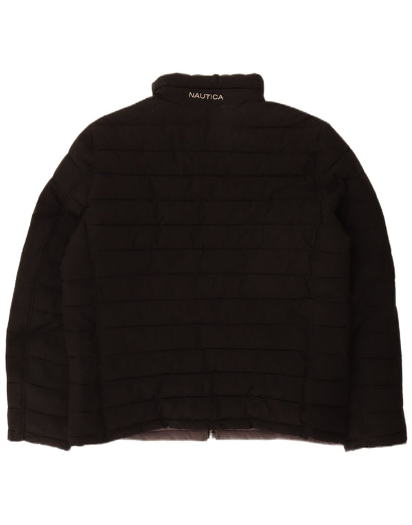 NAUTICA Herren Reversible Wattierte Jacke UK 40 Large Schwarz Polyester