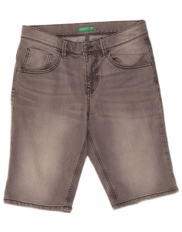Benetton Jungen-Jeansshorts, 13–14 Jahre, 3XL, W29, graue Baumwolle