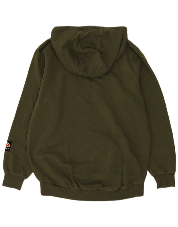 Ellesse Womens Oversized Graphic Longline Hoodie Pullover UK 10 Small Grün