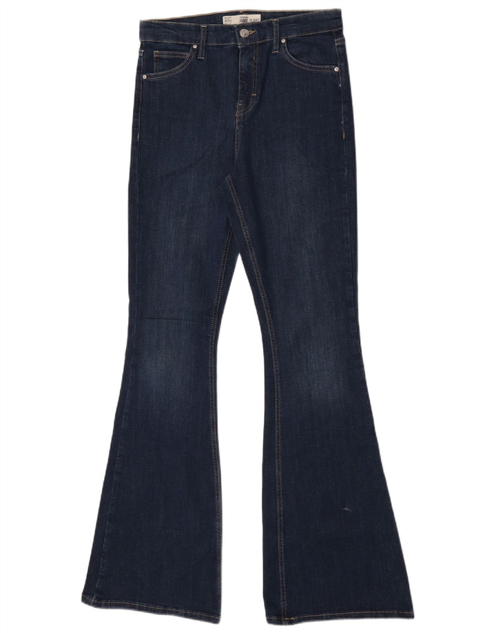 TOPSHOP Damen Jamie Flared Jeans W30 L32 Blaue Baumwolle