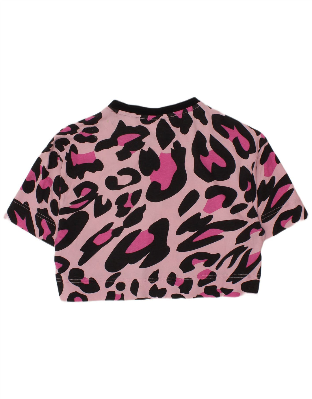FILA Crop Graphic T-Shirt-Oberteil für Mädchen, 9–10 Jahre, rosa Baumwolle mit Animal-Print