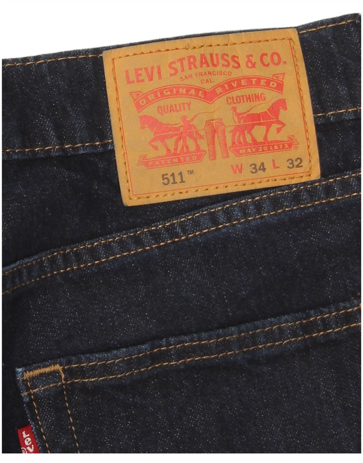 Levi's Herren 511 Slim Jeans W34 L31 Marineblaue Baumwolle