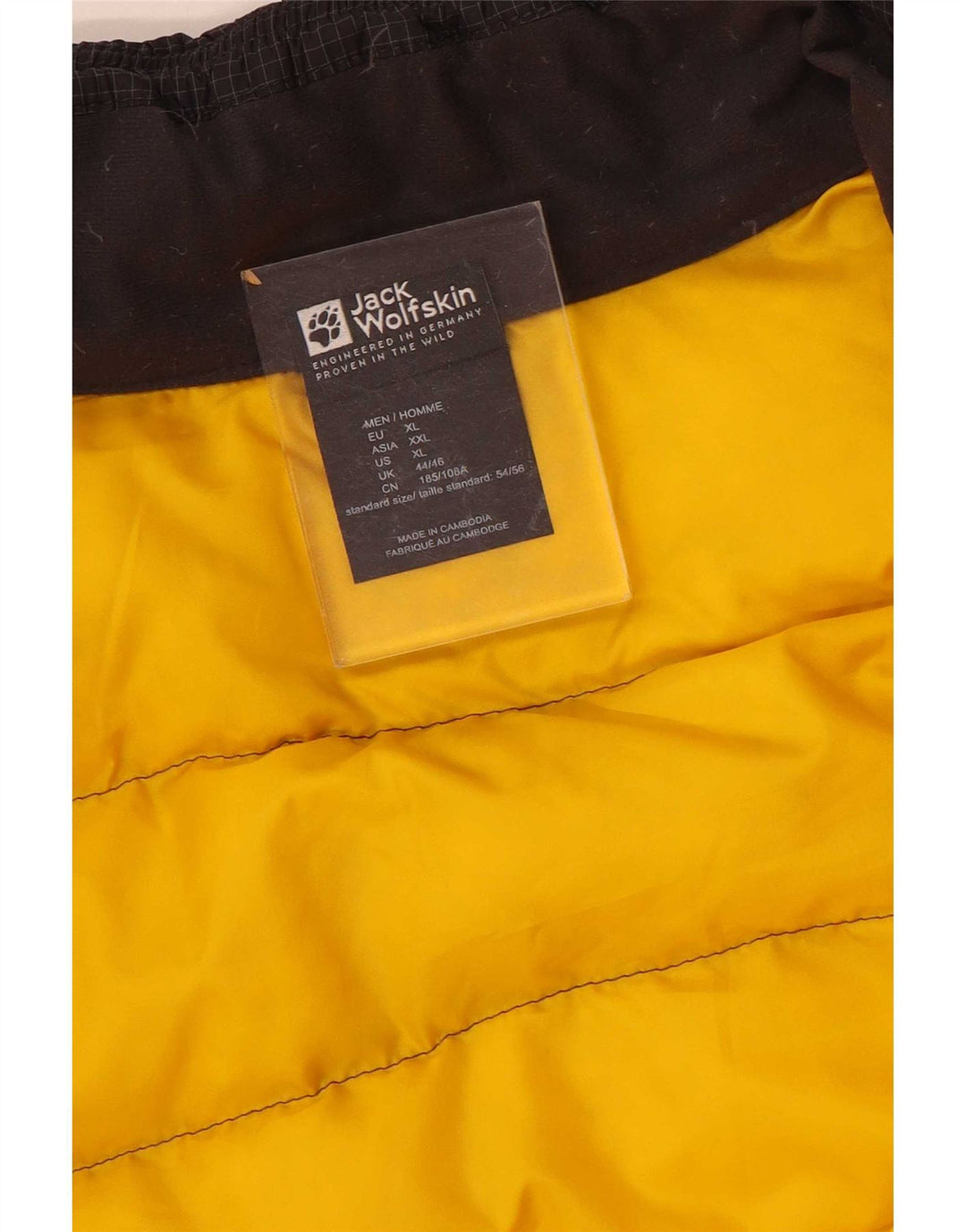 Jack Wolfskin Herren Wattierte Jacke UK 44/46 XL Gelber Farbblock