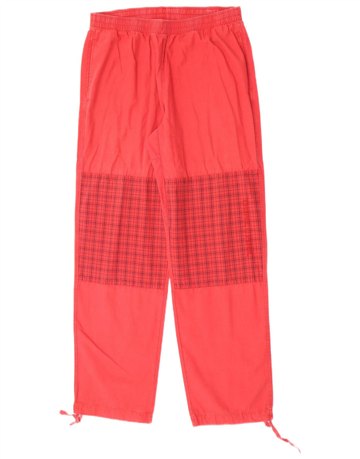 Think Pink Herren-Hose, gerade, Größe L, W34, L33, rot kariert, Baumwolle