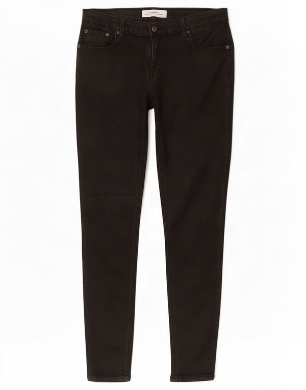 Zara Damen Slim Freizeithose EU 36 XS W26 L26 Schwarze Baumwolle