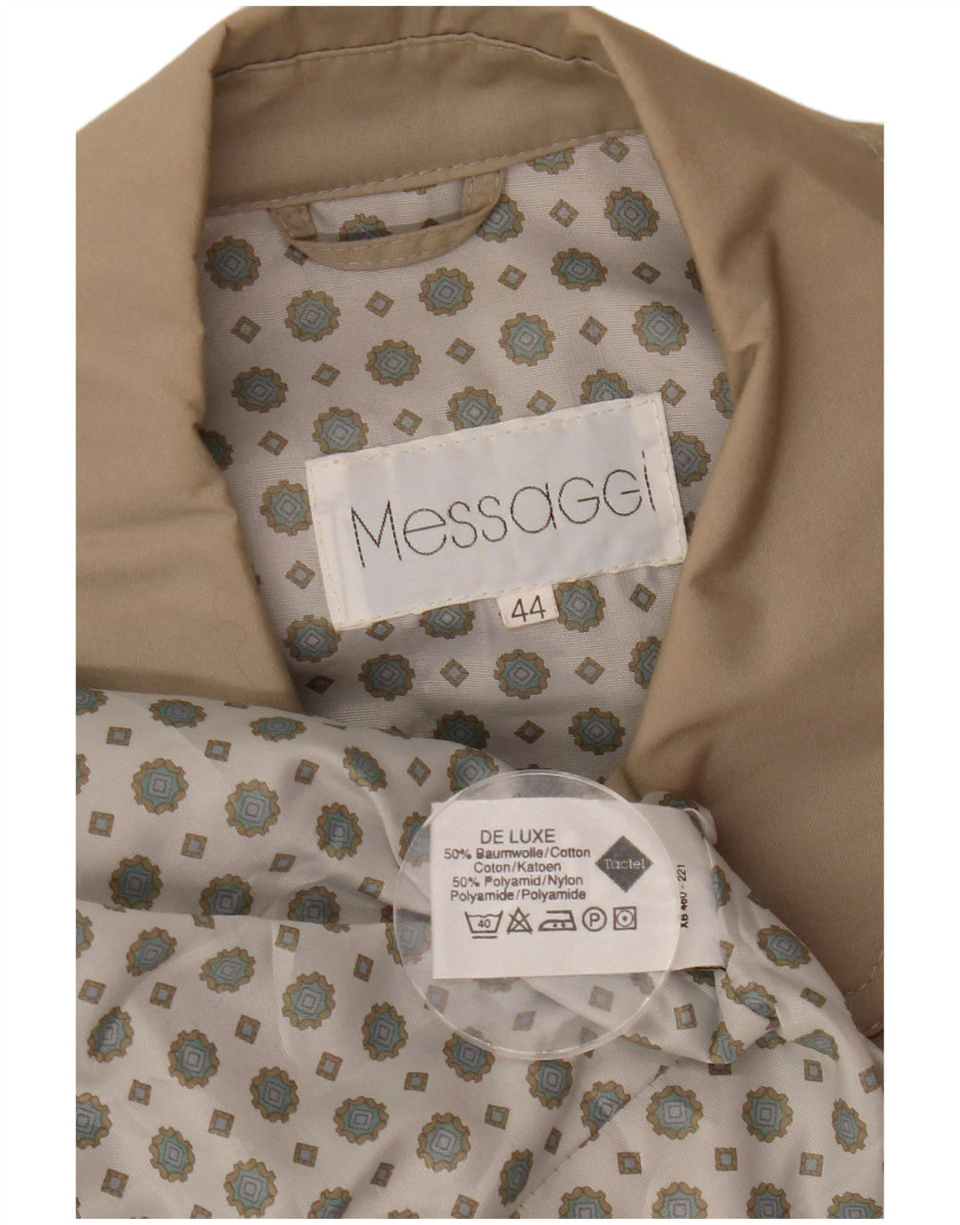 Vintage Damen Übergroßer Regenmantel EU 44 XL Beige Baumwolle