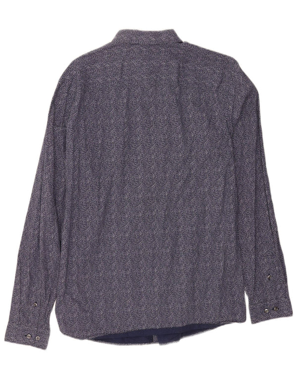 Jack & Jones Herrenhemd, Größe 42, groß, marineblau, geblümt, Baumwolle