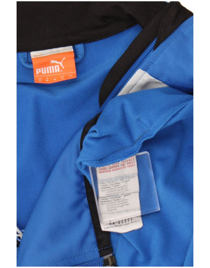 Puma Herren-Trainingsanzugoberjacke aus mittelblauem Colourblock-Polyester