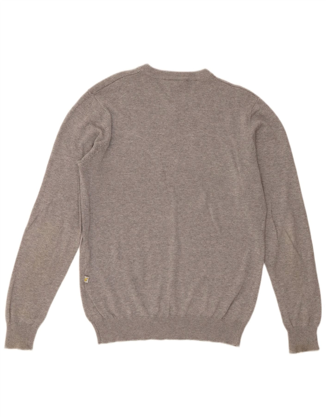 Lyle & Scott Herren-Pullover mit V-Ausschnitt aus mittelgrauer Baumwolle