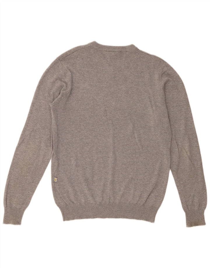 Lyle & Scott Herren-Pullover mit V-Ausschnitt aus mittelgrauer Baumwolle