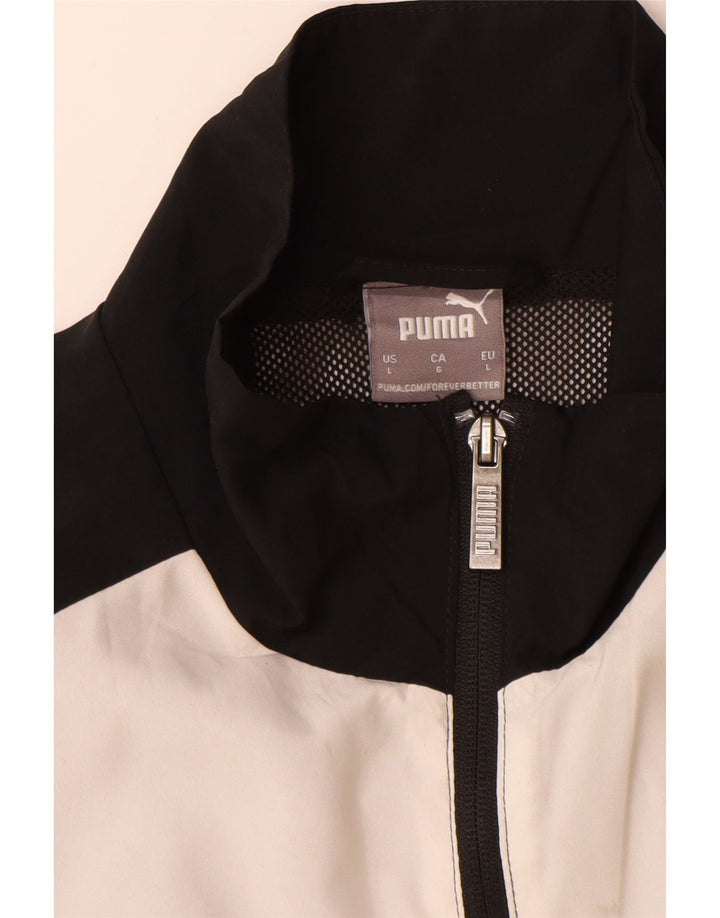 Puma Herren-Trainingsanzug-Top-Jacke, groß, Schwarz, Farbblock