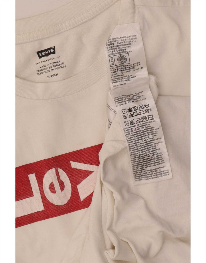 Levi's Herren-T-Shirt mit Grafik, Größe S, weiße Baumwolle