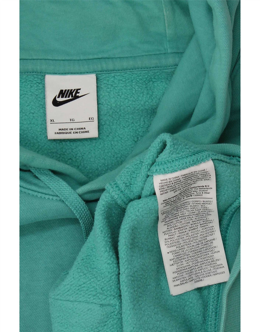 Nike Herren Hoodie Pullover XL Türkis Baumwolle