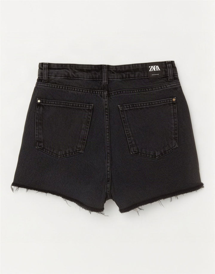 Zara Damen-Jeansshorts mit hoher Taille, mittelgroß, W28, Grau