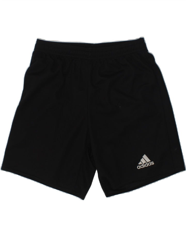 ADIDAS Boys Climalite Graphic Sport Shorts 9-10 Years Black Polyester Vintage Adidas and Second-Hand Adidas from Messina Hembry 