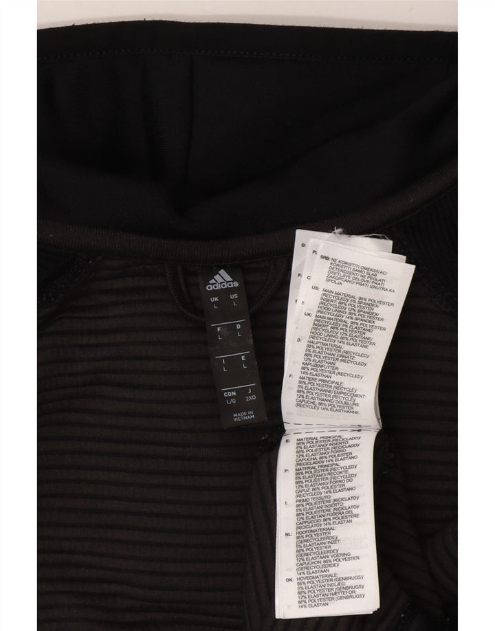 Adidas Herren-Trainingsanzug mit Kapuze, Jacke, groß, aus schwarzem Polyester