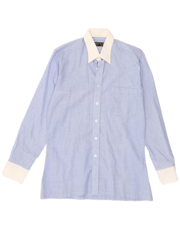 St. Bernard Herrenhemd Größe 15 38 Mittelblaues Polyester
