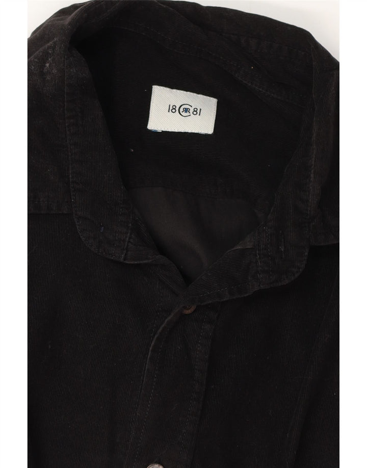 CERRUTI 1881 Mens Corduroy Shirt Medium Black Vintage Cerruti 1881 and Second-Hand Cerruti 1881 from Messina Hembry 