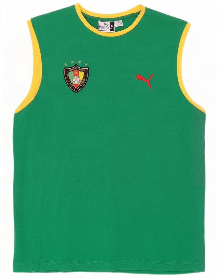 Puma Herren Graphic Vest Top XL Grüne Baumwolle