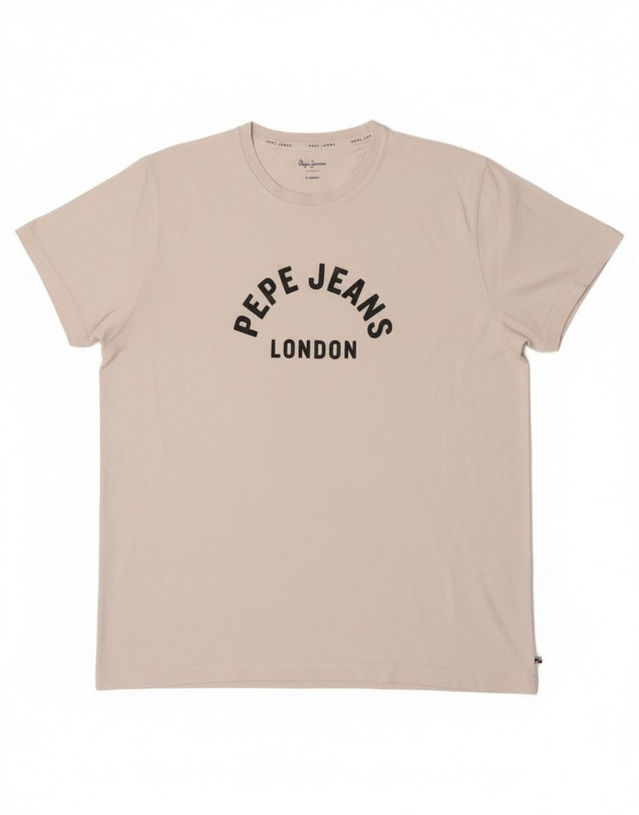 PEPE Jeans Herren Regular Graphic T-Shirt Top XL Weiße Baumwolle