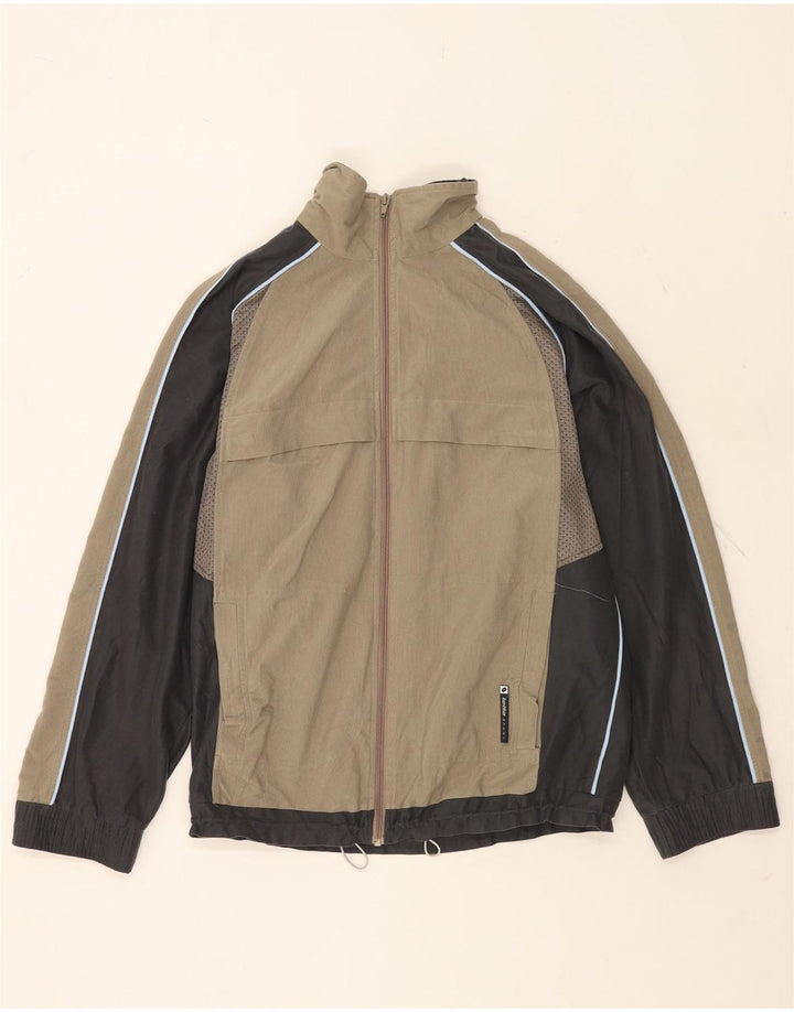Lotto Herren-Trainingsanzugoberteil, UK 38/40, mittelgraues Farbblock-Polyester