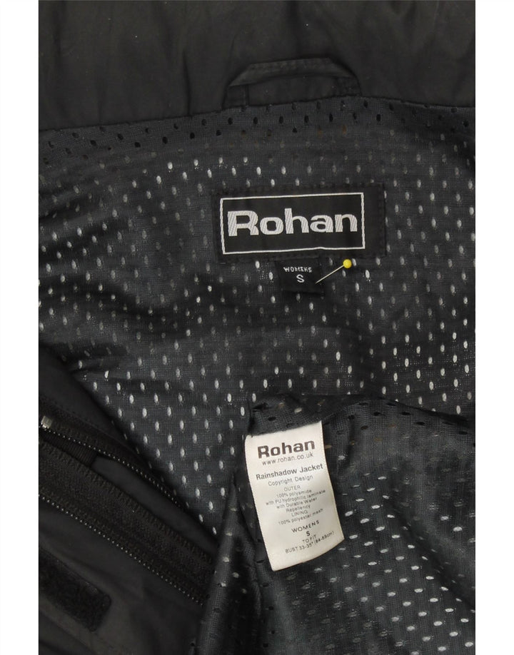 Rohan Womens Hooded Loose Fit Rain Jacket UK 10 Small Black Polyamide