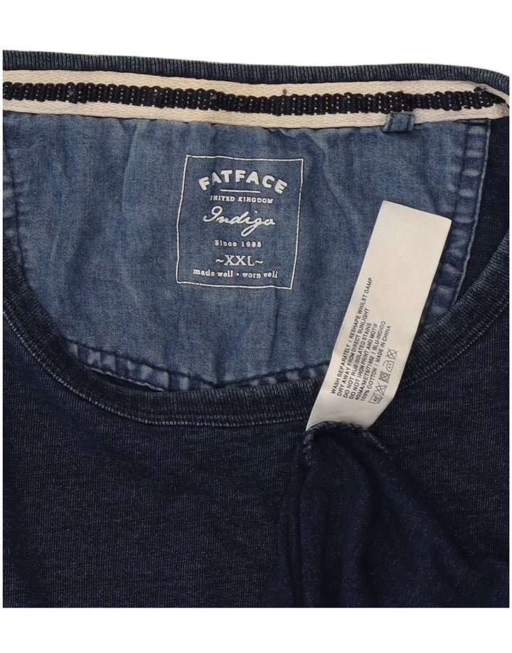 Fat Face Herren Indigo T-Shirt Top 2XL Marineblau Baumwolle