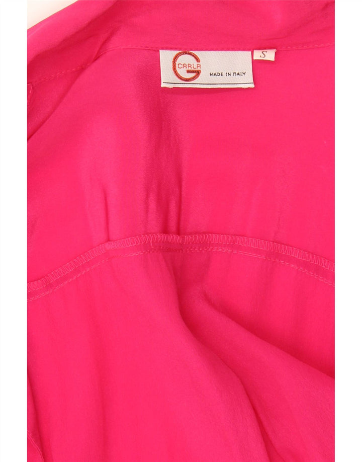 Vintage Damen übergroße Hemdbluse UK 10 Small Pink