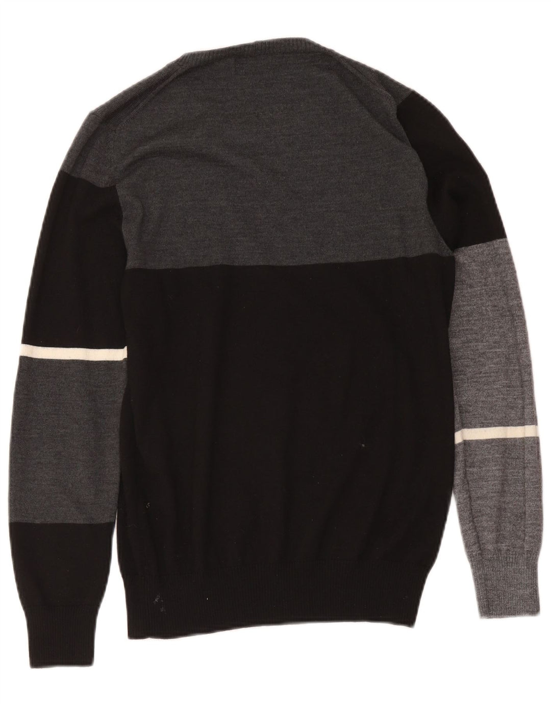 Iceberg Herren-Pullover mit Rundhalsausschnitt, Mittelschwarz, Wolle in Blockfarben