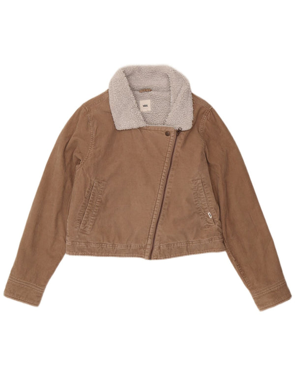 Vans Damen Cord-Sherpa-Jacke UK 16 Large Beige Colourblock Baumwolle