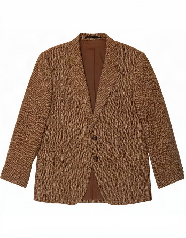 Formtreu Herren 2-Knopf-Blazerjacke IT 52 XL Braune Schurwolle