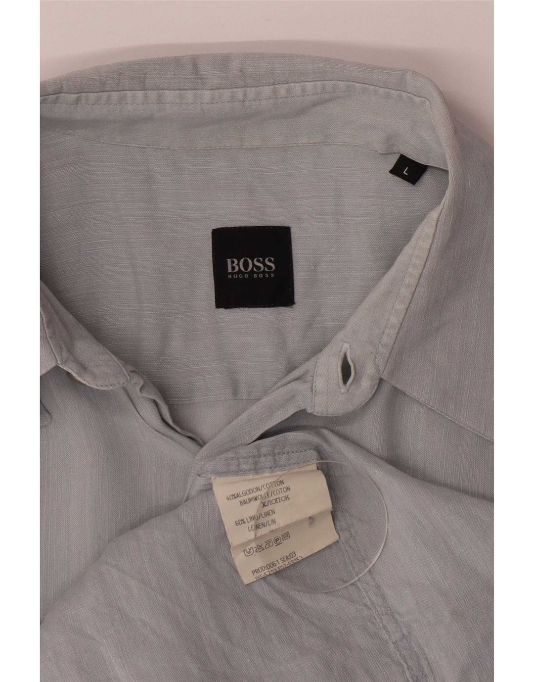 Hugo Boss Herren-Hemd mit normaler Passform, große blaue Baumwolle