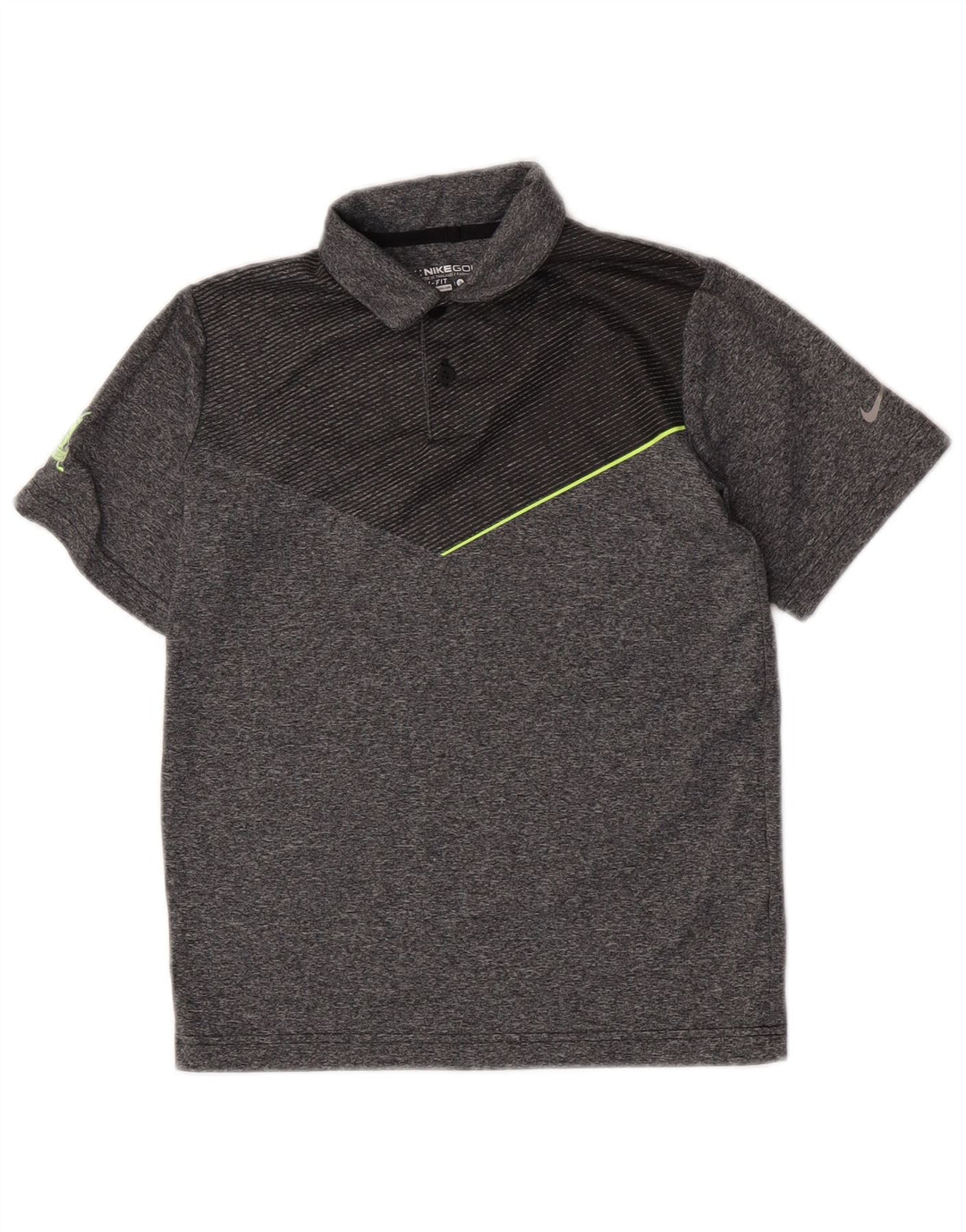 Nike Dri-Fit-Poloshirt für Jungen, 8–9 Jahre, Größe S, graues Colourblock-Polyester