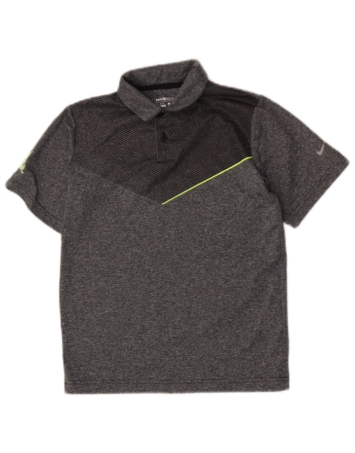 Nike Dri-Fit-Poloshirt für Jungen, 8–9 Jahre, Größe S, graues Colourblock-Polyester
