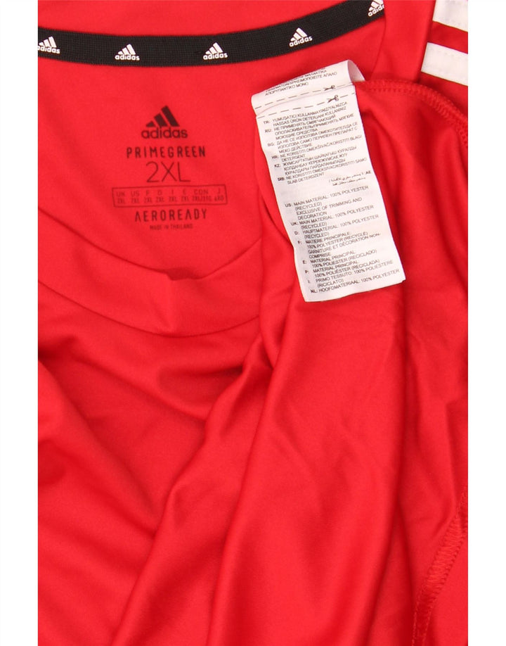 Adidas Herren Aeroready T-Shirt Top 2XL Rot Polyester