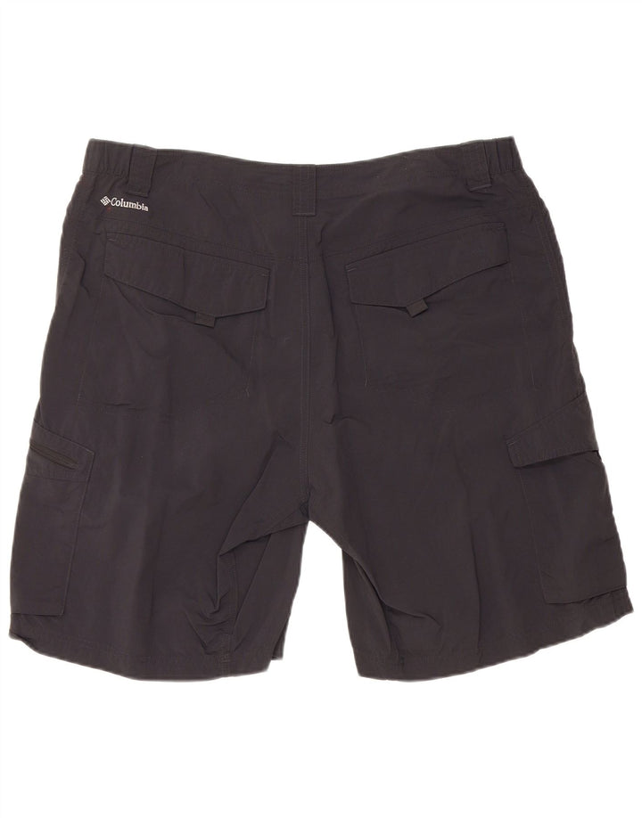 COLUMBIA Herren Omni-Shade Cargo Shorts W36 Großes schwarzes Nylon