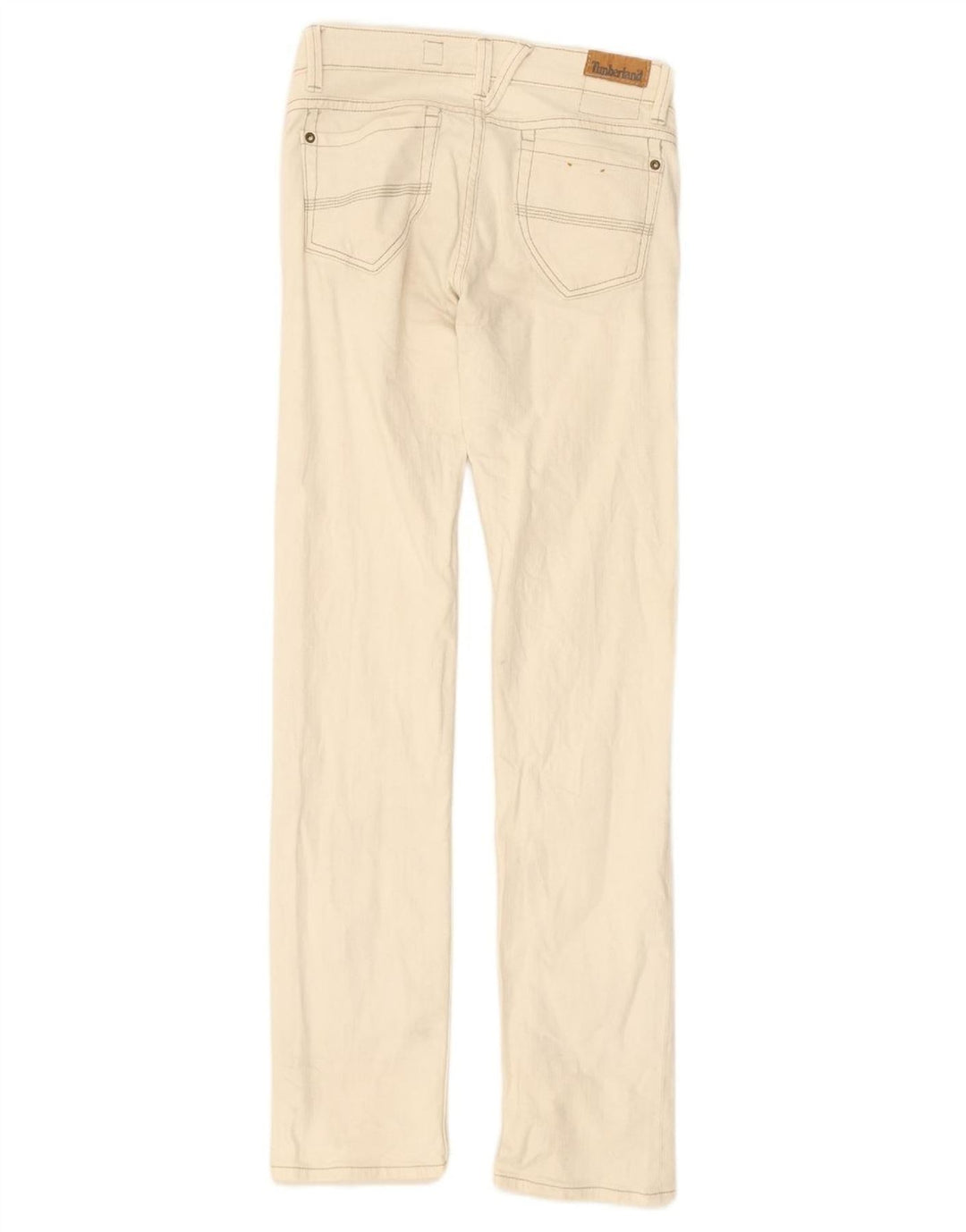 TIMBERLAND Womens Straight Jeans W25 L30 White Cotton
