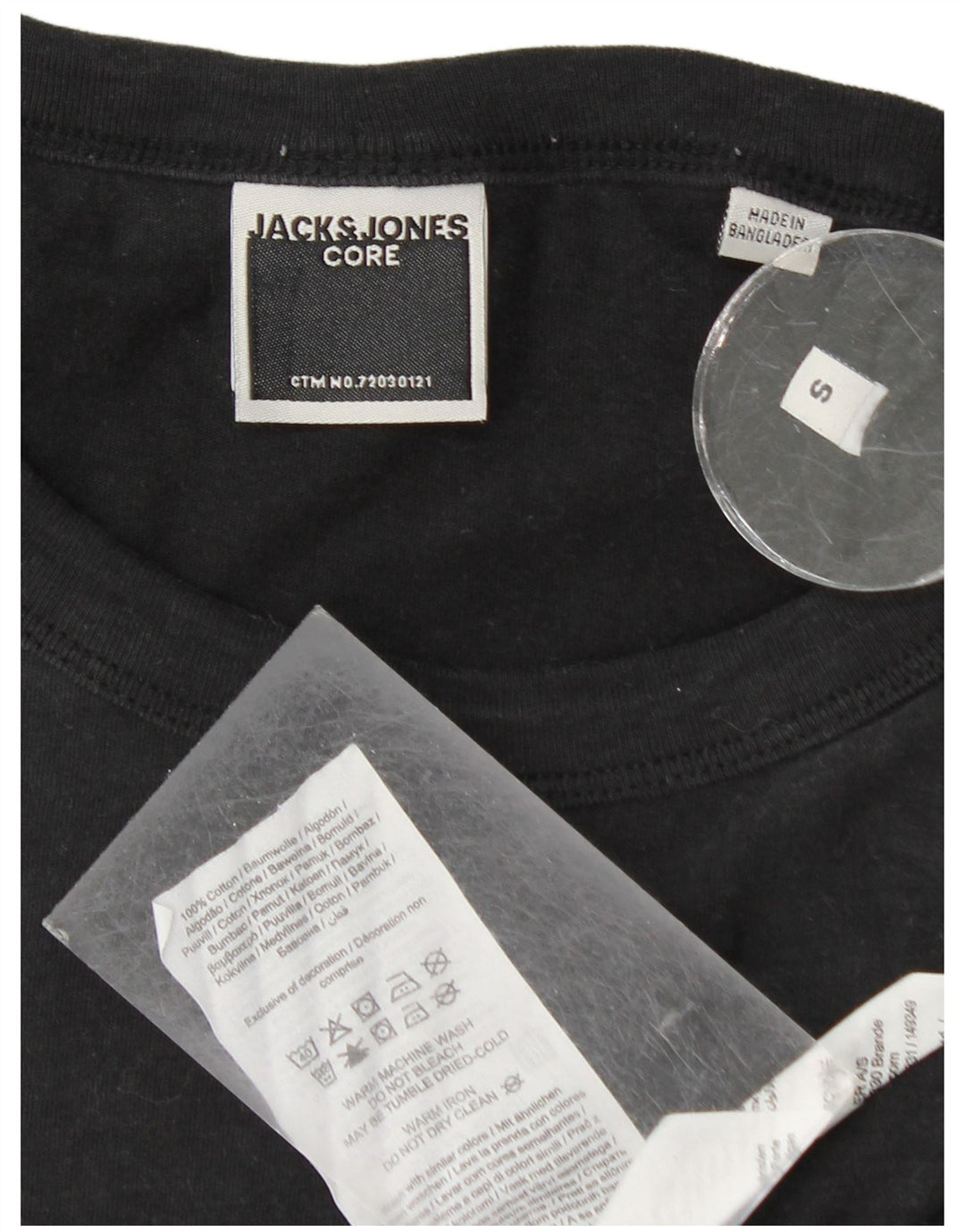 Jack & Jones Herren T-Shirt Top Small Schwarz Baumwolle