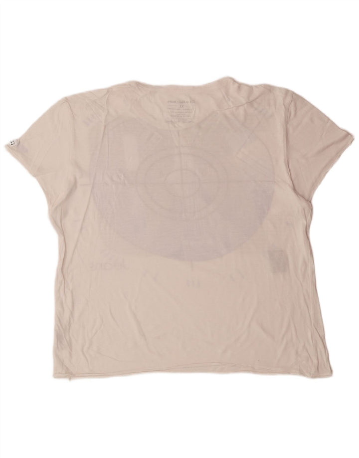 CALVIN KLEIN JEANS Damen Grafik T-Shirt Top UK 18 XL Weiße Baumwolle