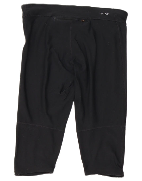 Nike Damen Dri Fit Capri Leggings UK 14 Large Schwarz Polyester