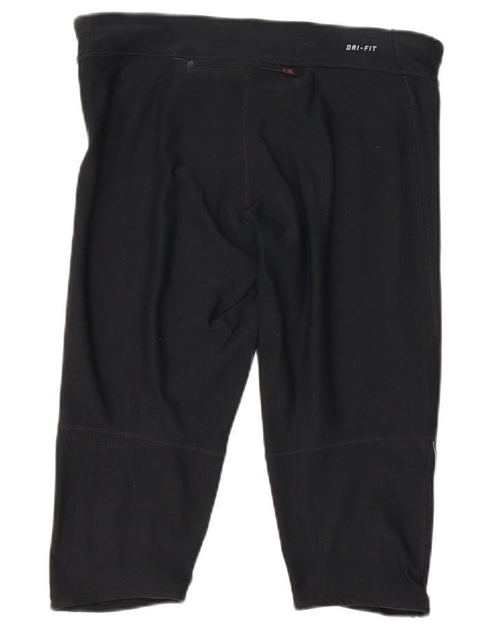 Nike Damen Dri Fit Capri Leggings UK 14 Large Schwarz Polyester