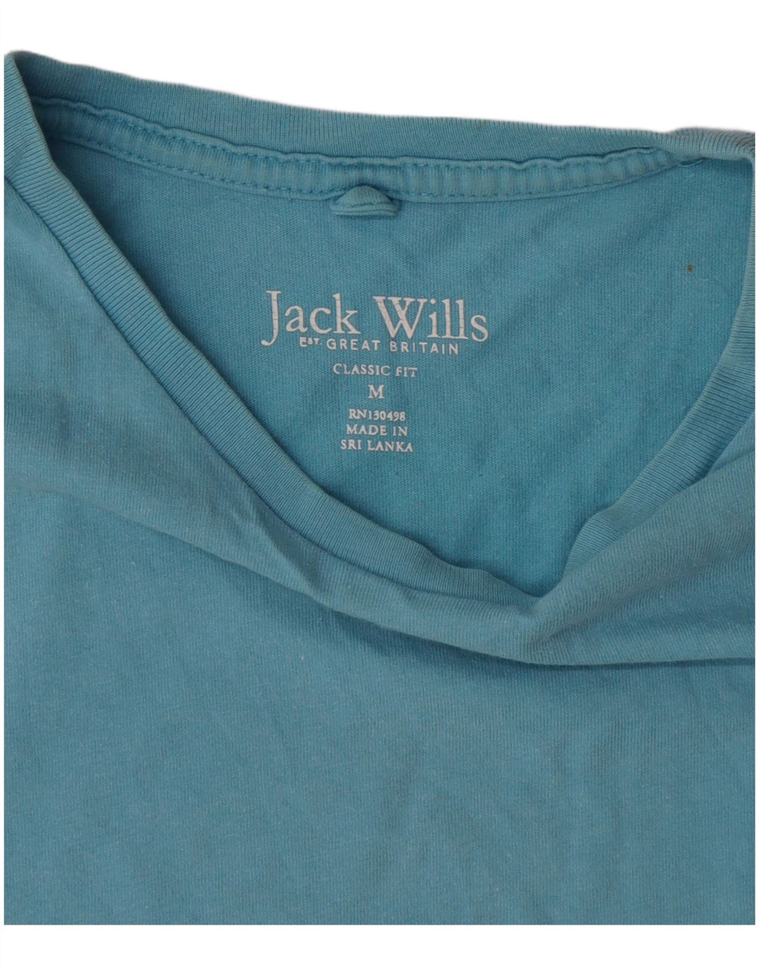 Jack Wills Herren-T-Shirt mit klassischer Passform aus mittelblauer Baumwolle