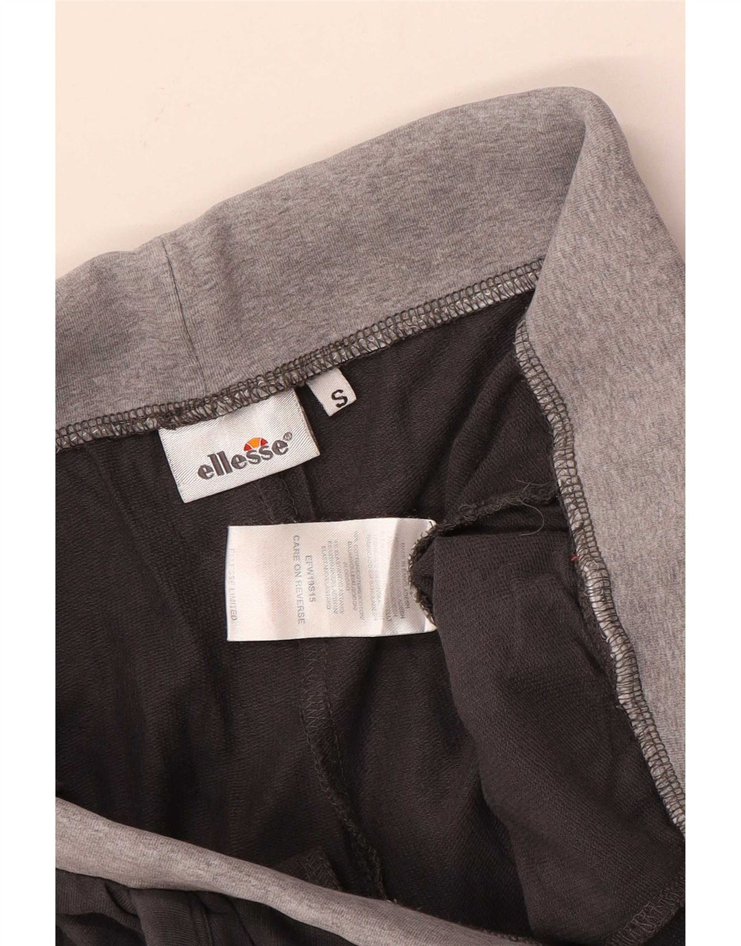 Ellesse Damen-Trainingshose, Jogginghose, klein, graue Colourblock-Baumwolle