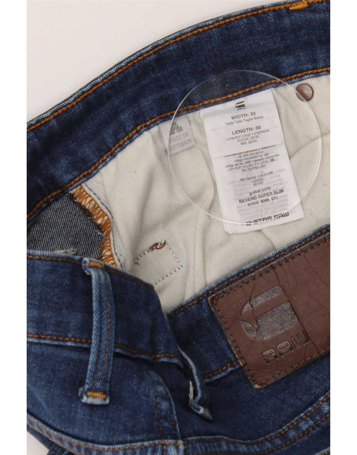 G-Star Herren Revend Super Slim Jeans W32 L30 Blaue Baumwolle