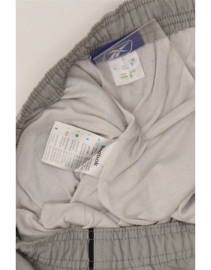 Reebok Herren-Trainingshose mit Grafik, Größe L, grau, Polyester